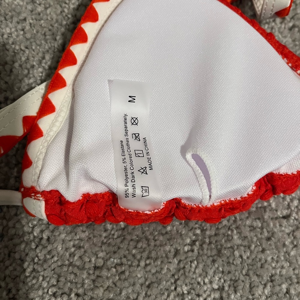 Red and White Bikini Top - Picture 3 of 3